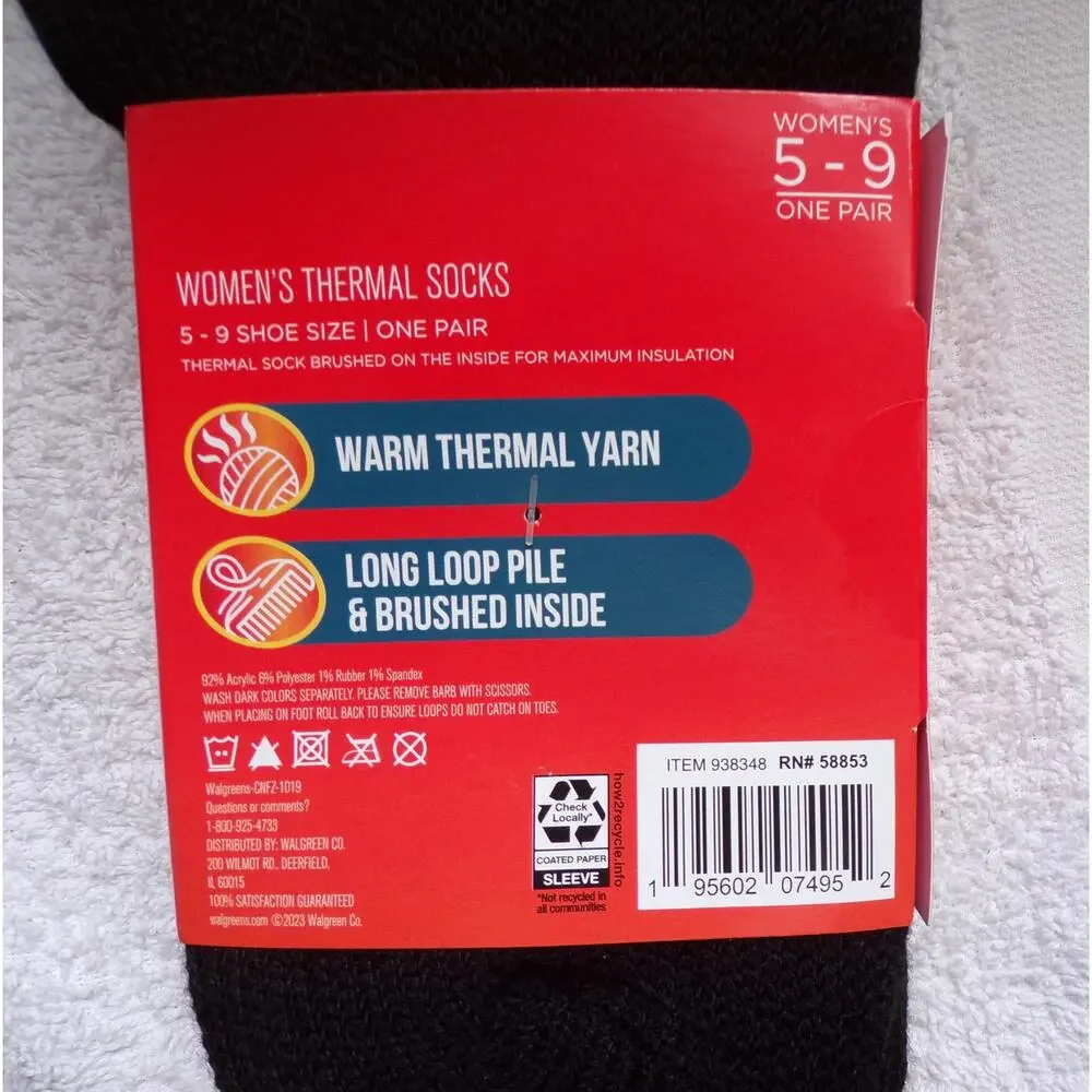 West Loop Men's Insulated Thermal Socks Size 7-12 Brushed Inside Warm